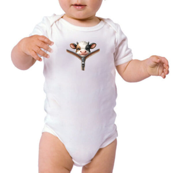 Body infantil Vaca no ziper - Imagem 3