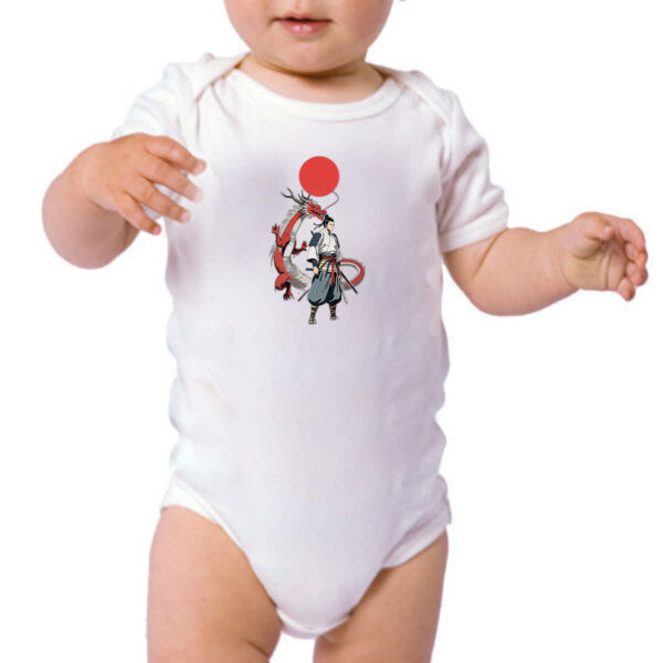 Body infantil Samurai Dragao sol nascente - Imagem 3