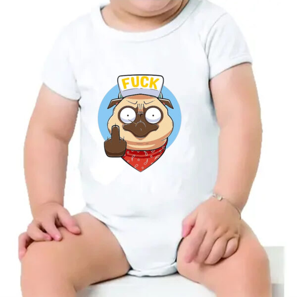 Body infantil Pug Mal Educado - Imagem 4