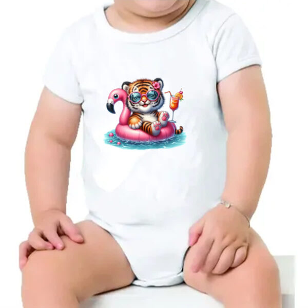 Body infantil Tigre na boia - Imagem 4
