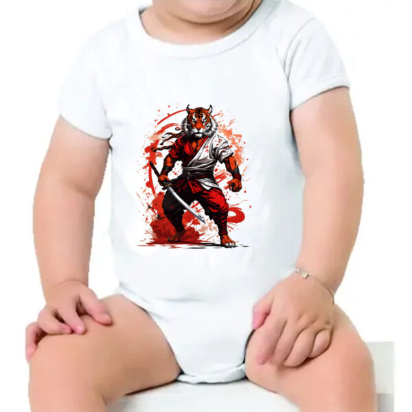 Body infantil Tigre samurai splash arte - Imagem 4