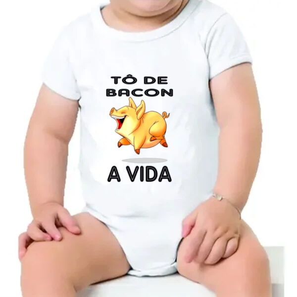Body infantil To de bacon a vida - Imagem 4