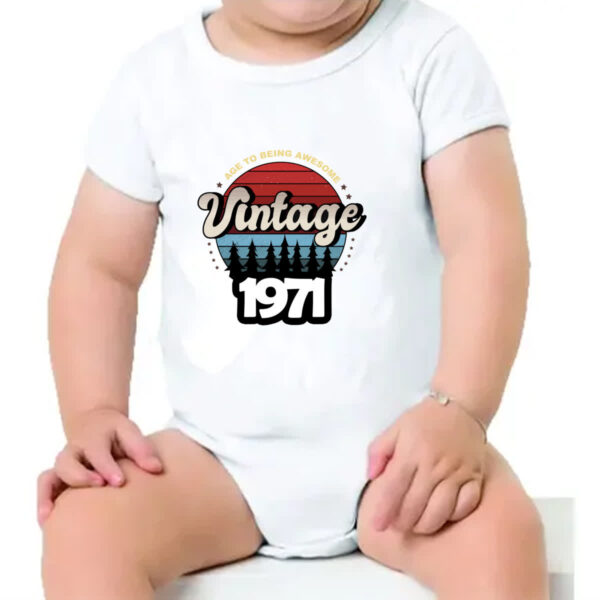 Body infantil Vintage being awesome 1971 - Imagem 4