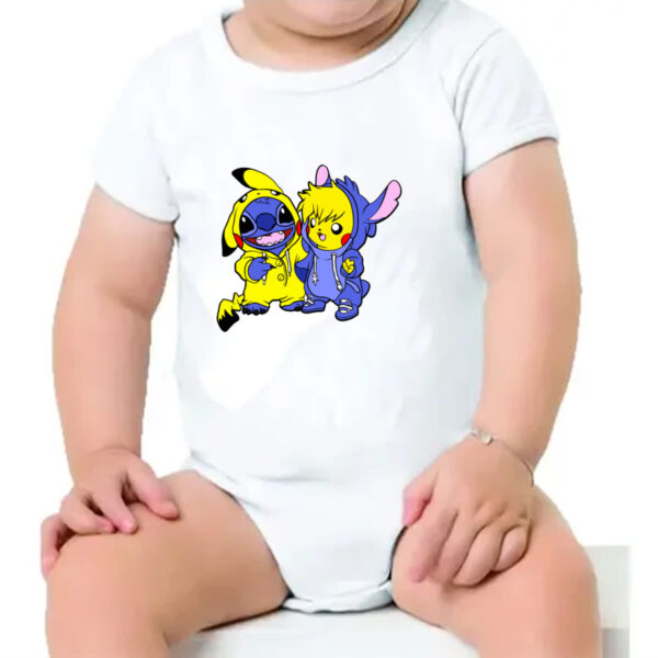 Body infantil Stitch and Pikachu - Imagem 4