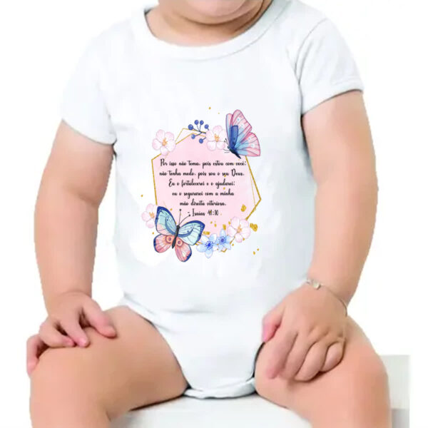 Body infantil Versiculo Moldurado por isso nao tema - Imagem 4