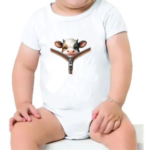 Body infantil Vaca no ziper - Imagem 4