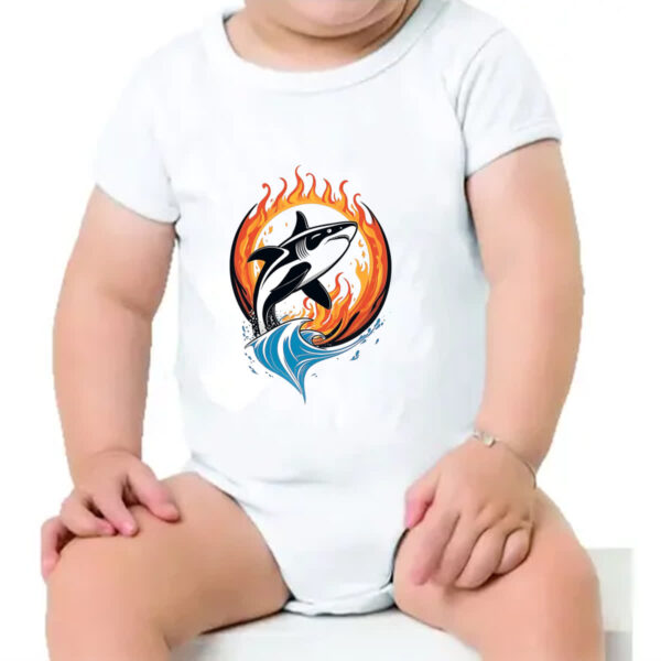Body infantil Tubarao ataque elementos de fogo - Imagem 4