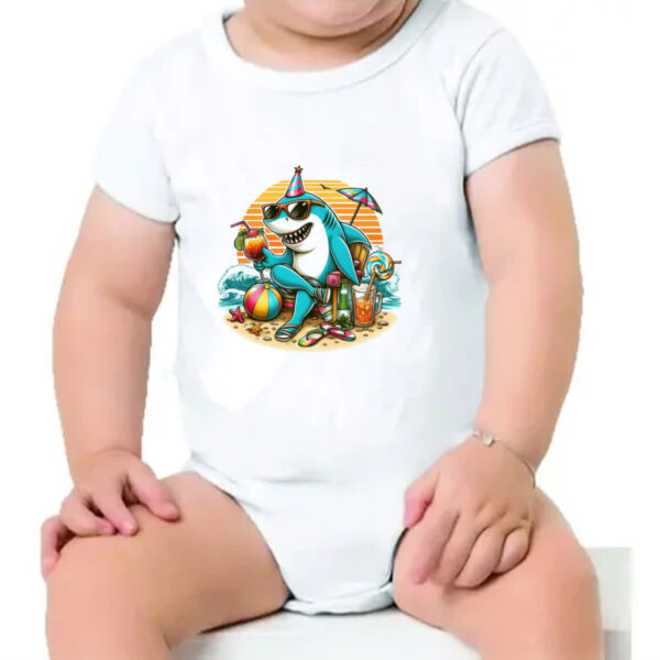Body infantil Tubarao de ferias - Imagem 4