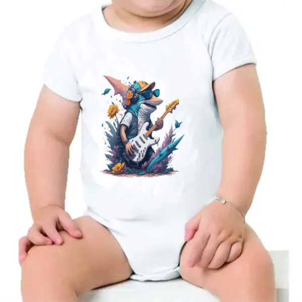 Body infantil Tubarao guitarrista - Imagem 4