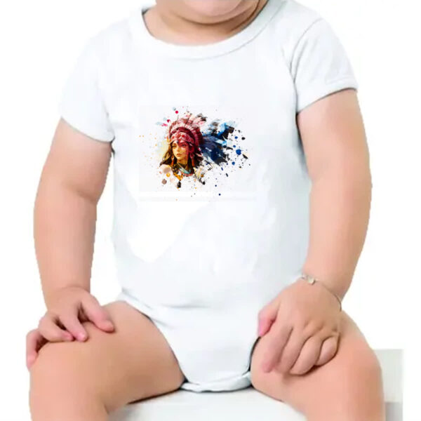 Body infantil Guerreira indigena splash art - Imagem 4