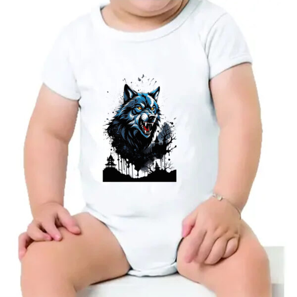 Body infantil Lobo arte psicodelica - Imagem 4
