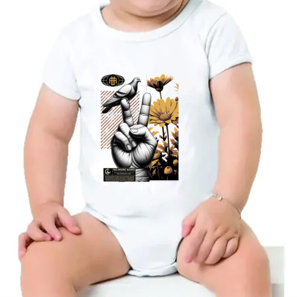 Body infantil No more wars peace and bird - Imagem 4