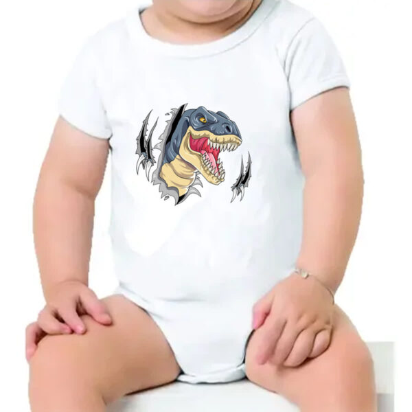 Body infantil T-Rex rasgando a camisa - Imagem 4