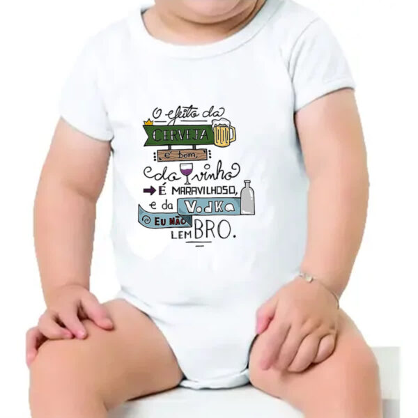 Body infantil Efeito cerveja vinho e vodka - Imagem 4