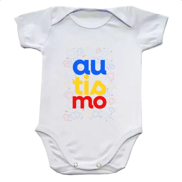 Body infantil Autismo pecas quebra-cabeca