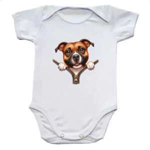 Body infantil Staffordshire Bull Terrier no Ziper