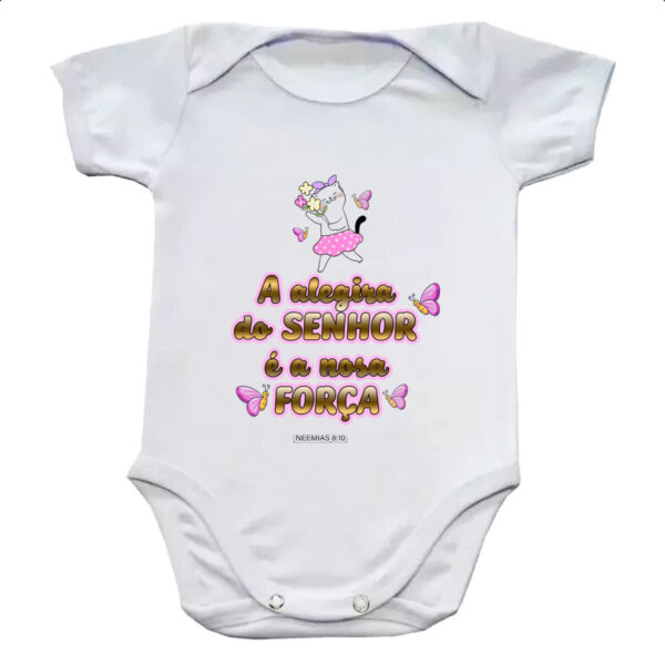 Body infantil Versiculo Fofinho Alegria do senhor