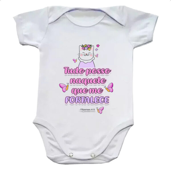 Body infantil Versiculo Fofinho tudo posso
