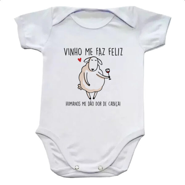 Body infantil Vinho me faz bem humanos dor de cabeca