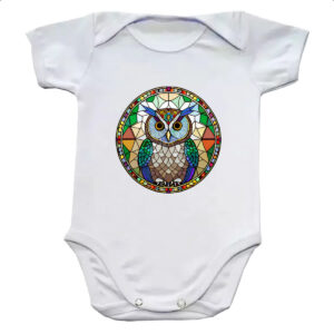Body infantil Vitral Coruja