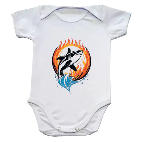 Body infantil Tubarao ataque elementos de fogo