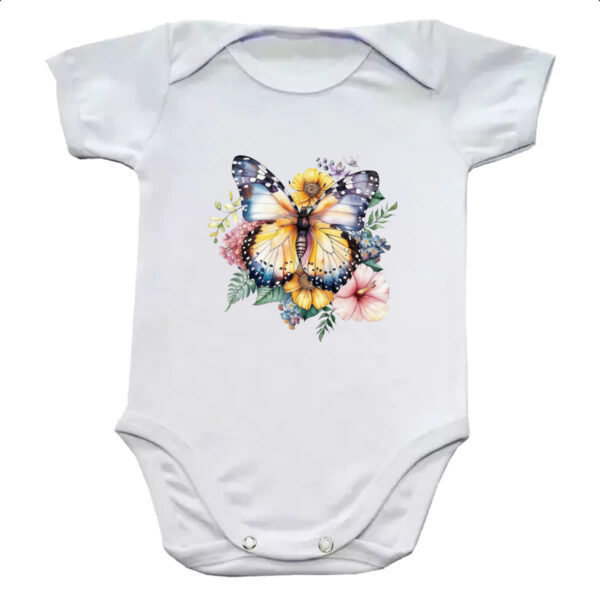 Body infantil Borboleta na flor