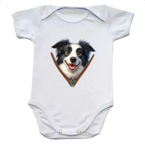Body infantil Border Collie no Ziper
