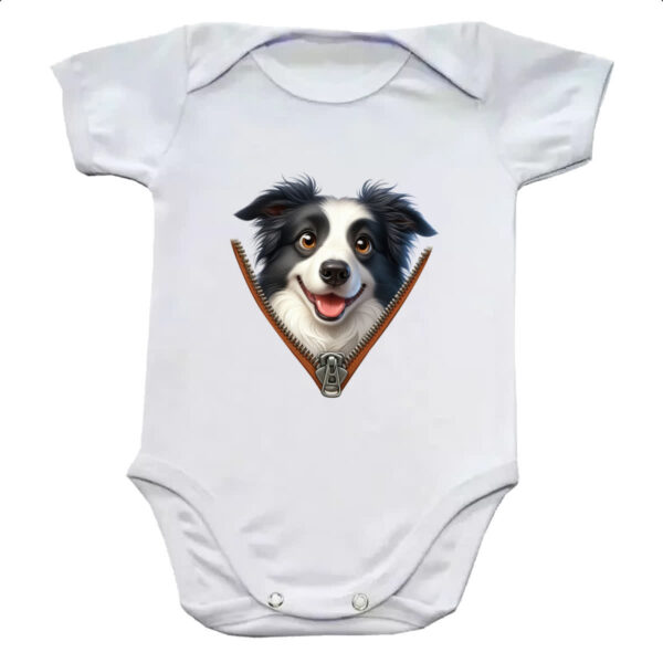 Body infantil Border Collie no Ziper