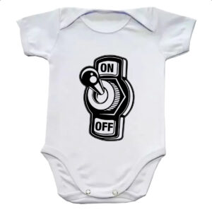 Body infantil Botao Liga Desliga On Off