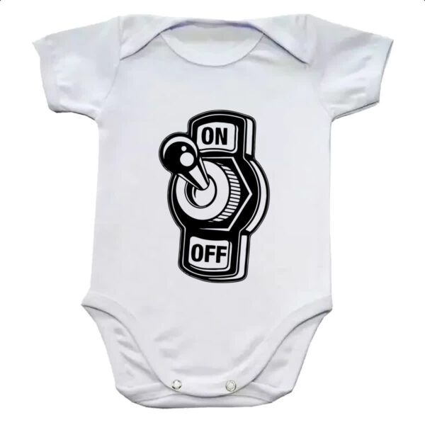 Body infantil Botao Liga Desliga On Off