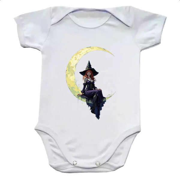 Body infantil Bruxa sentada na lua minguante