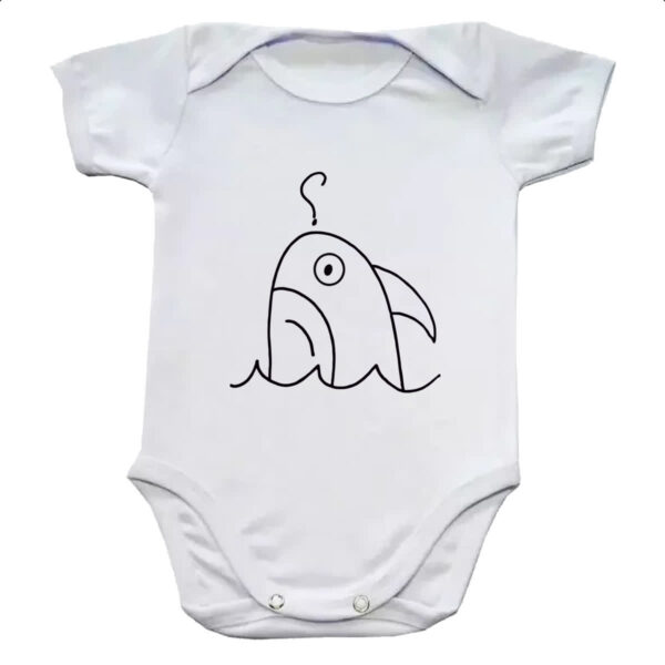 Body infantil Tubarao indeciso desenho infantil
