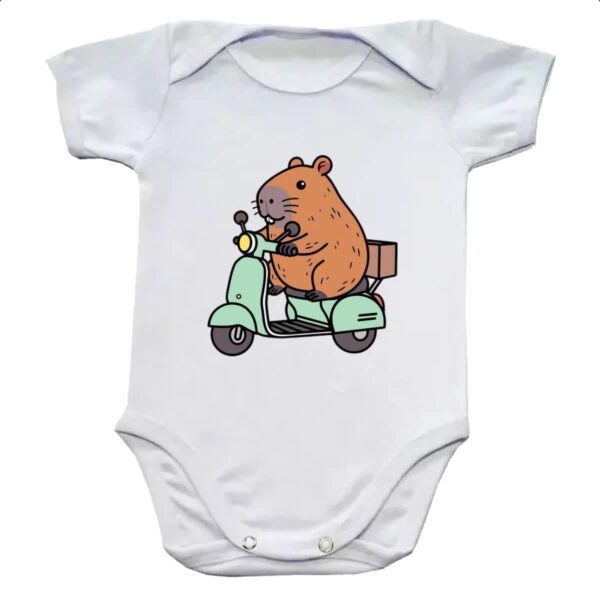 Body infantil Capivara na lambreta