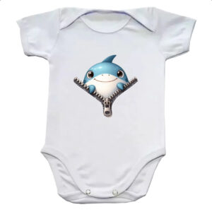 Body infantil Tubarao no ziper