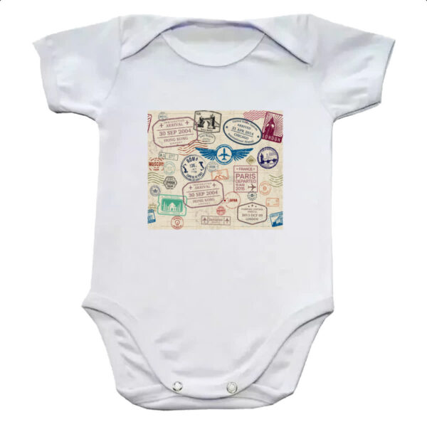 Body infantil Viagem passaport stamp