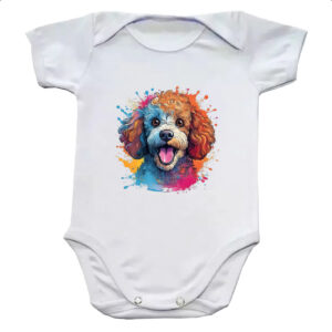 Body infantil Poodle watercolor art