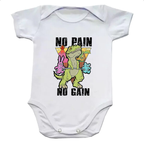 Body infantil Dinossauro No Pain No Gain