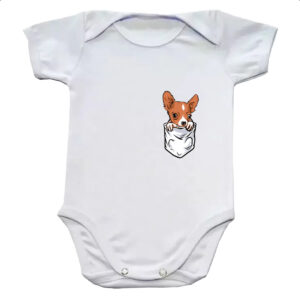 Body infantil Cachorro Chihuahua no bolso