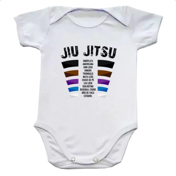 Body infantil Jiu Jitsu faixas e golpes