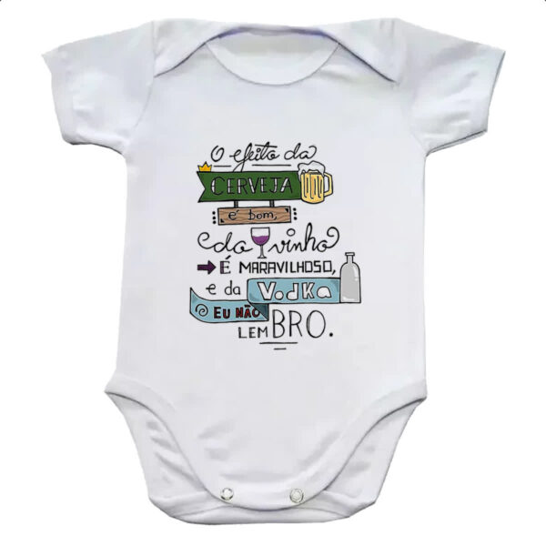 Body infantil Efeito cerveja vinho e vodka