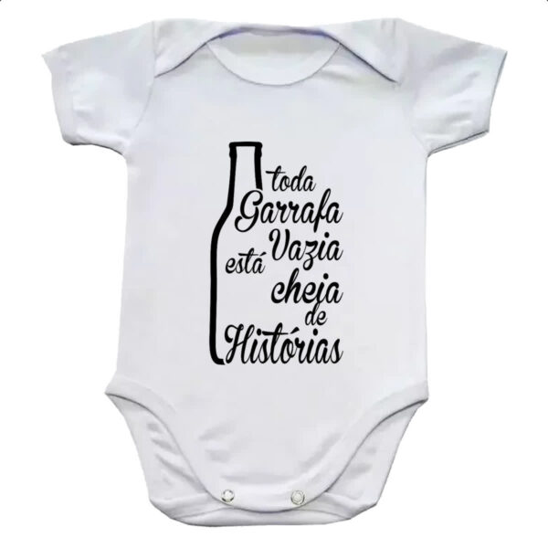 Body infantil Toda Garrafa Vazia  tem Historia