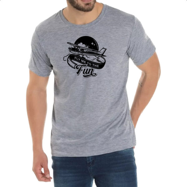 Camiseta Cinza Aviao fly me to the fun - Imagem 2