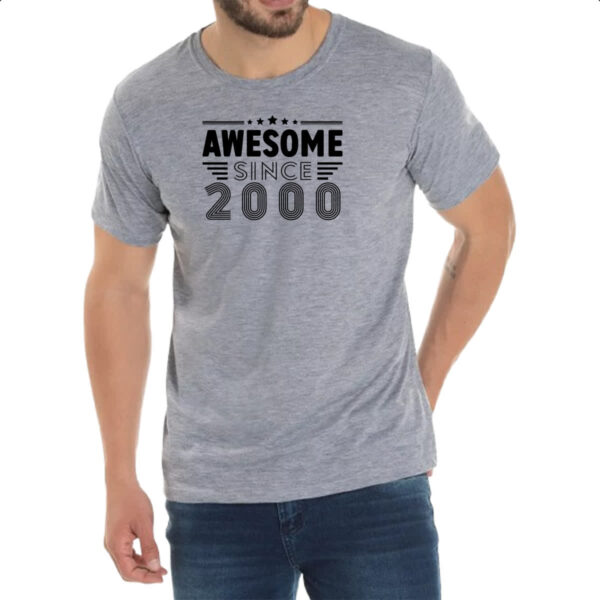 Camiseta Cinza Awesome since 2000 - Imagem 2