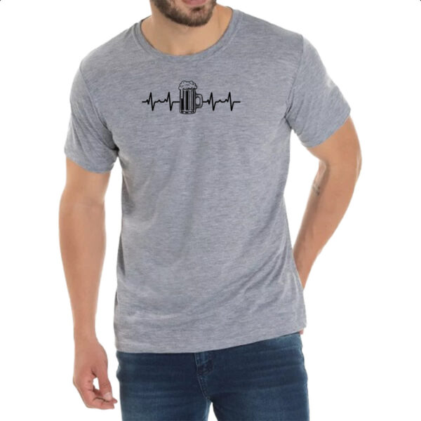 Camiseta Cinza Batimento cardiaco cerveja - Imagem 2