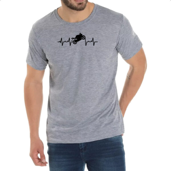 Camiseta Cinza Batimento cardiaco moto - Imagem 2