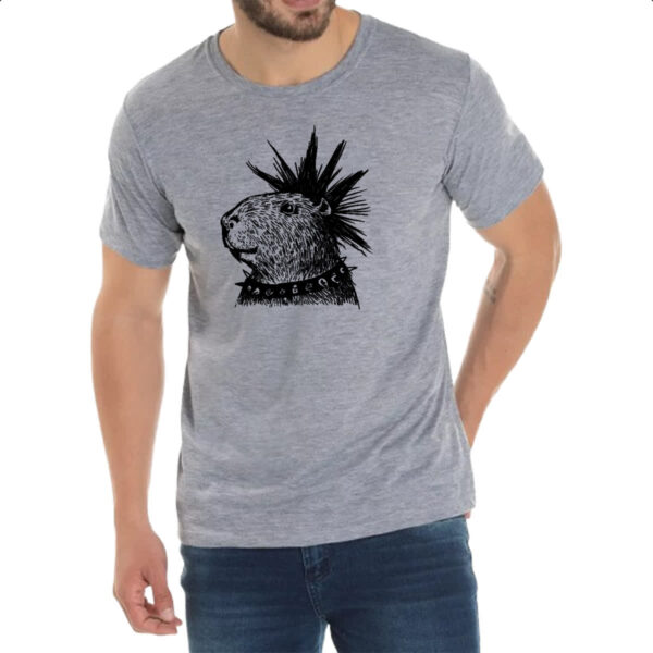 Camiseta Cinza Capivara Punkvara - Imagem 2