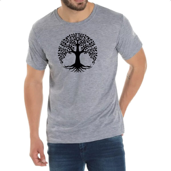 Camiseta Cinza Arvore da vida preta - Imagem 2