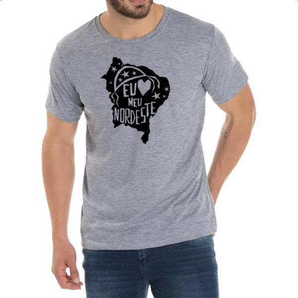 Camiseta Cinza Eu amo meu nordeste - Imagem 2
