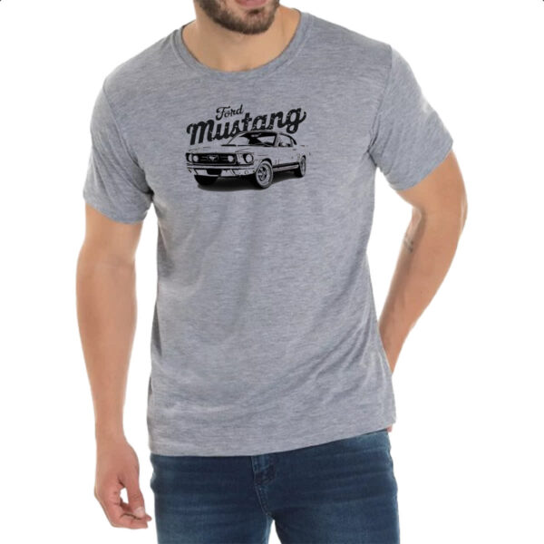 Camiseta Cinza Ford Mustang Muscle Car - Imagem 2