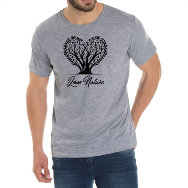 Camiseta Cinza Amo a natureza - Imagem 2
